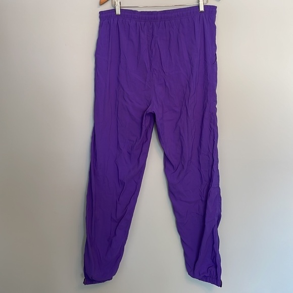Vintage Neon Purple Elastic Waist Lined Track Pants Size Medium - Picture 3 of 6
